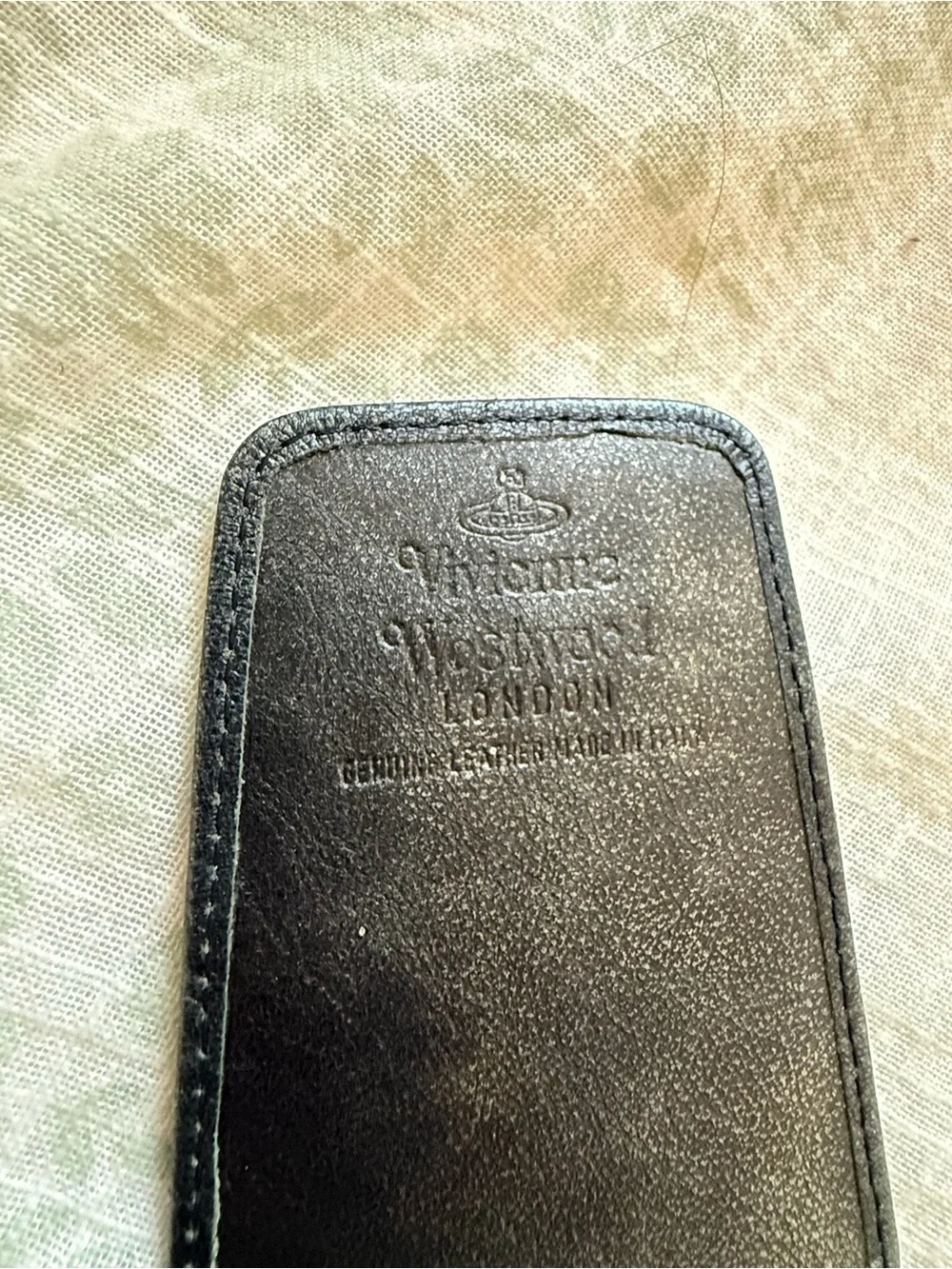 Vivienne Westwood Black Embossed Leather Phone Holster